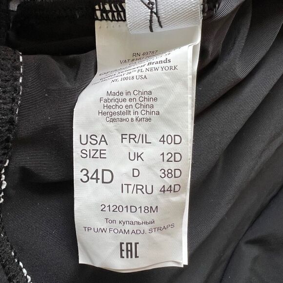 Profile by Gottex Black Floral Monaco Printed D-Cup Tankini Top 34D Slimming New - Picture 7 of 11